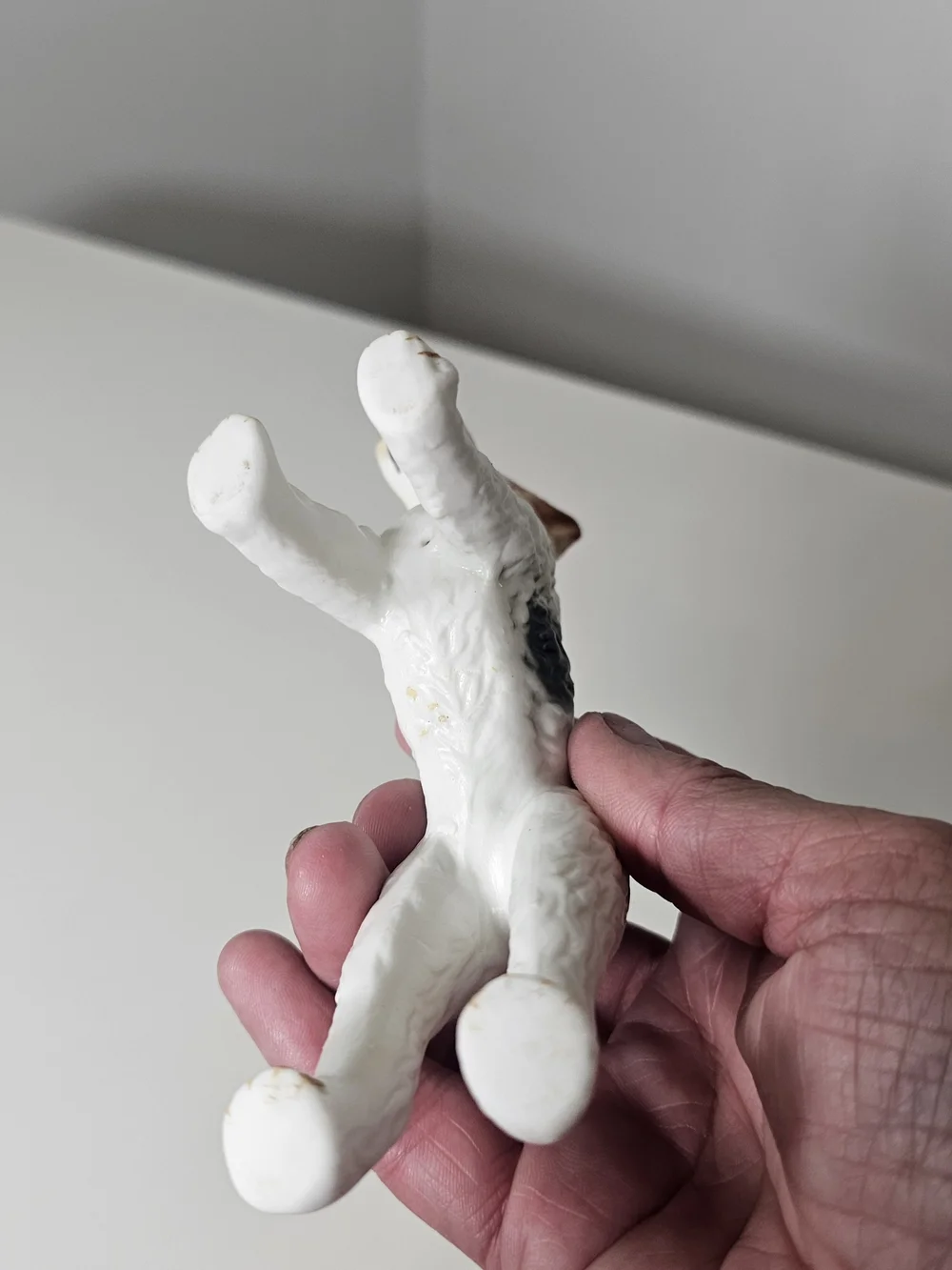 Dog Figurine Decor - White and Brown Pet Statue